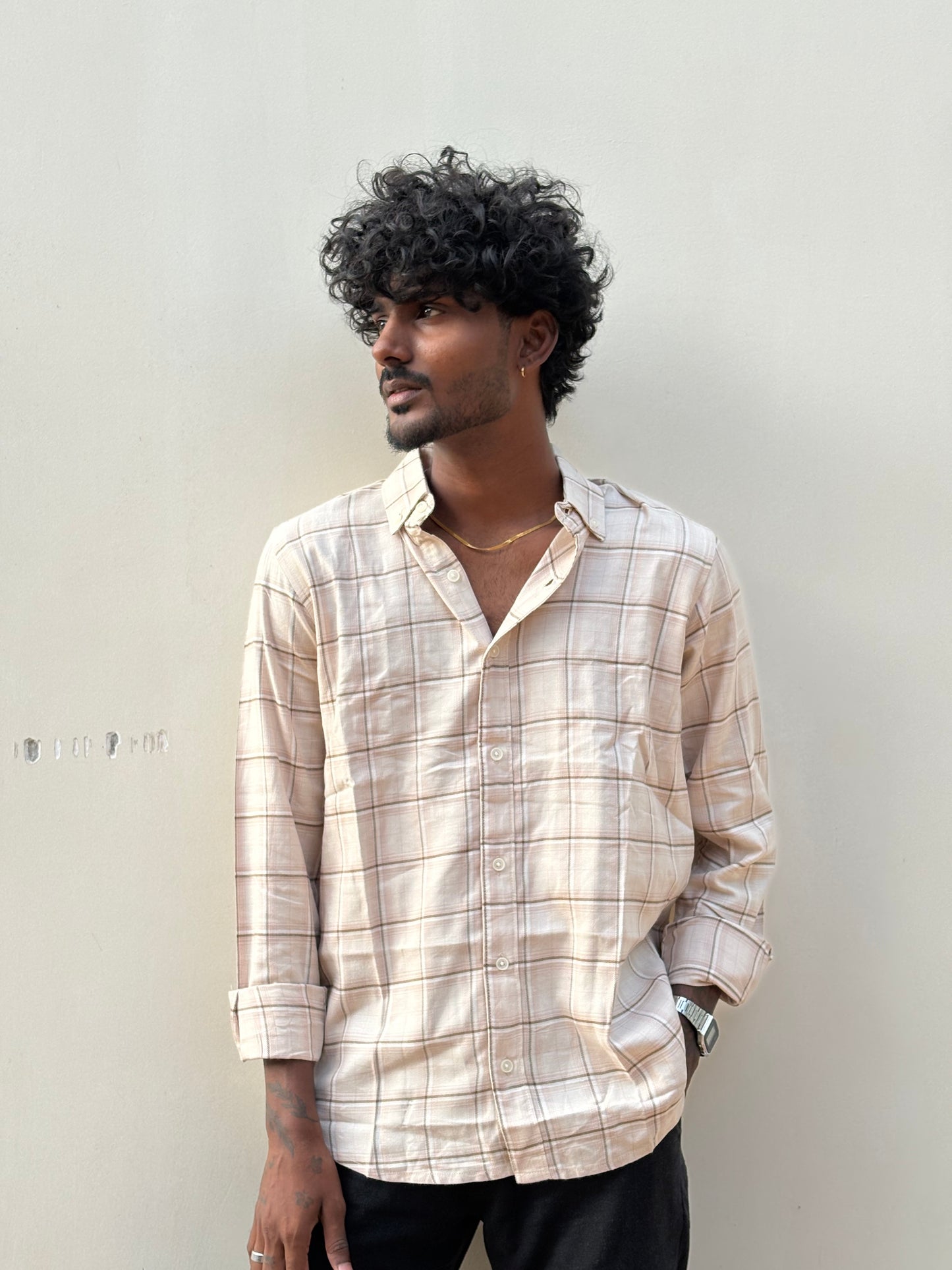 Beige Flannel Shirt