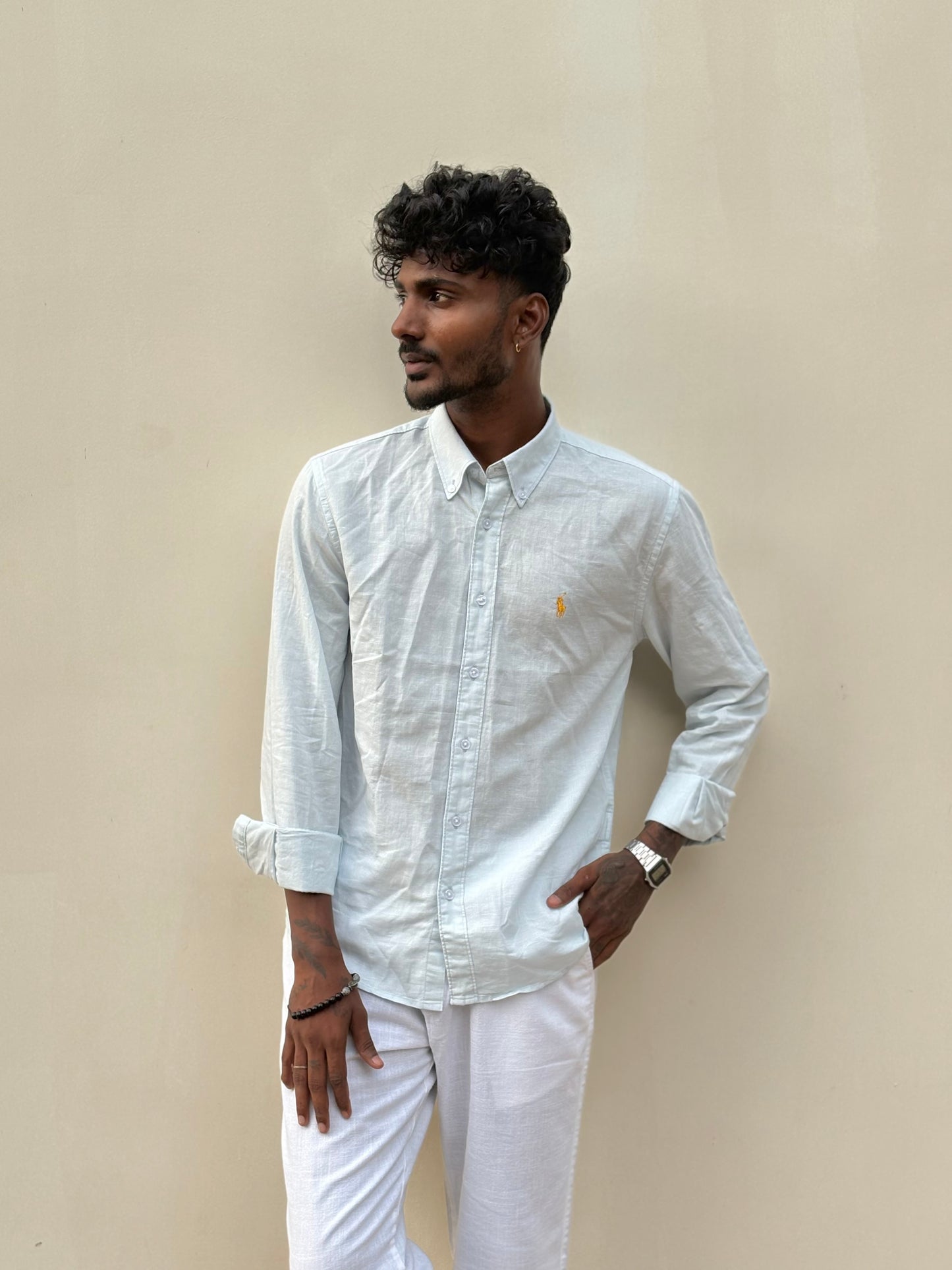 Ice blue Linen Shirt
