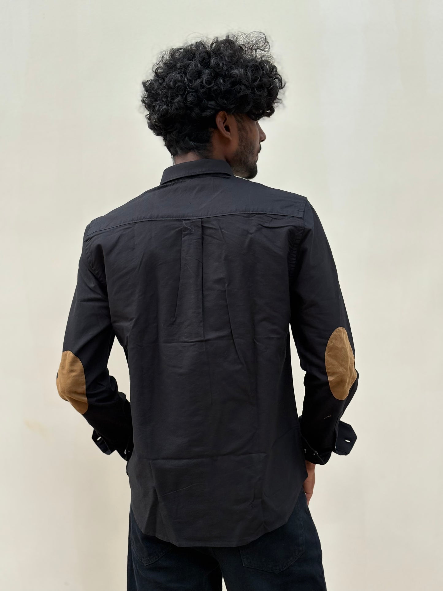 Black Elbow Patch Shirt