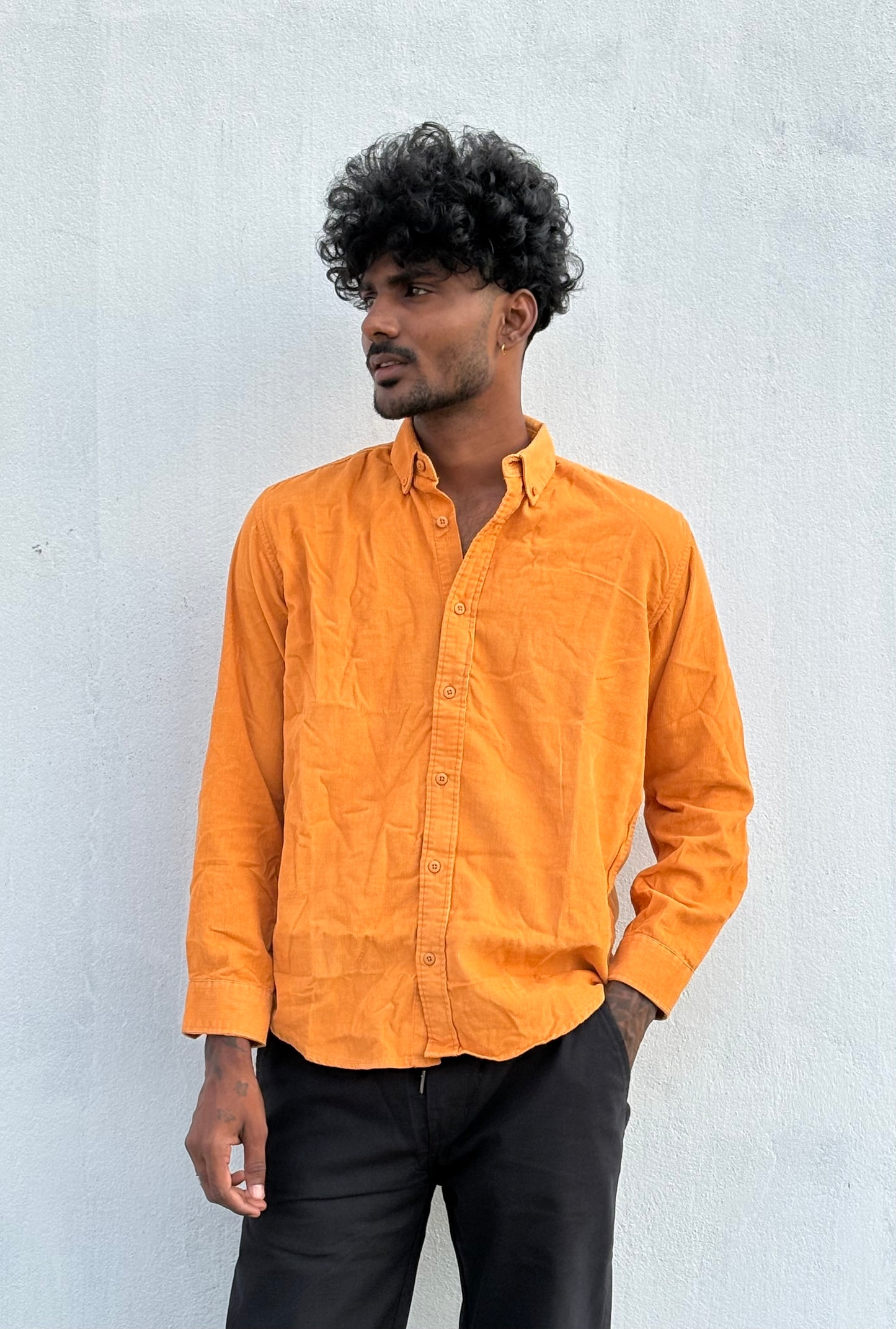 Orange Corduroy Shirt