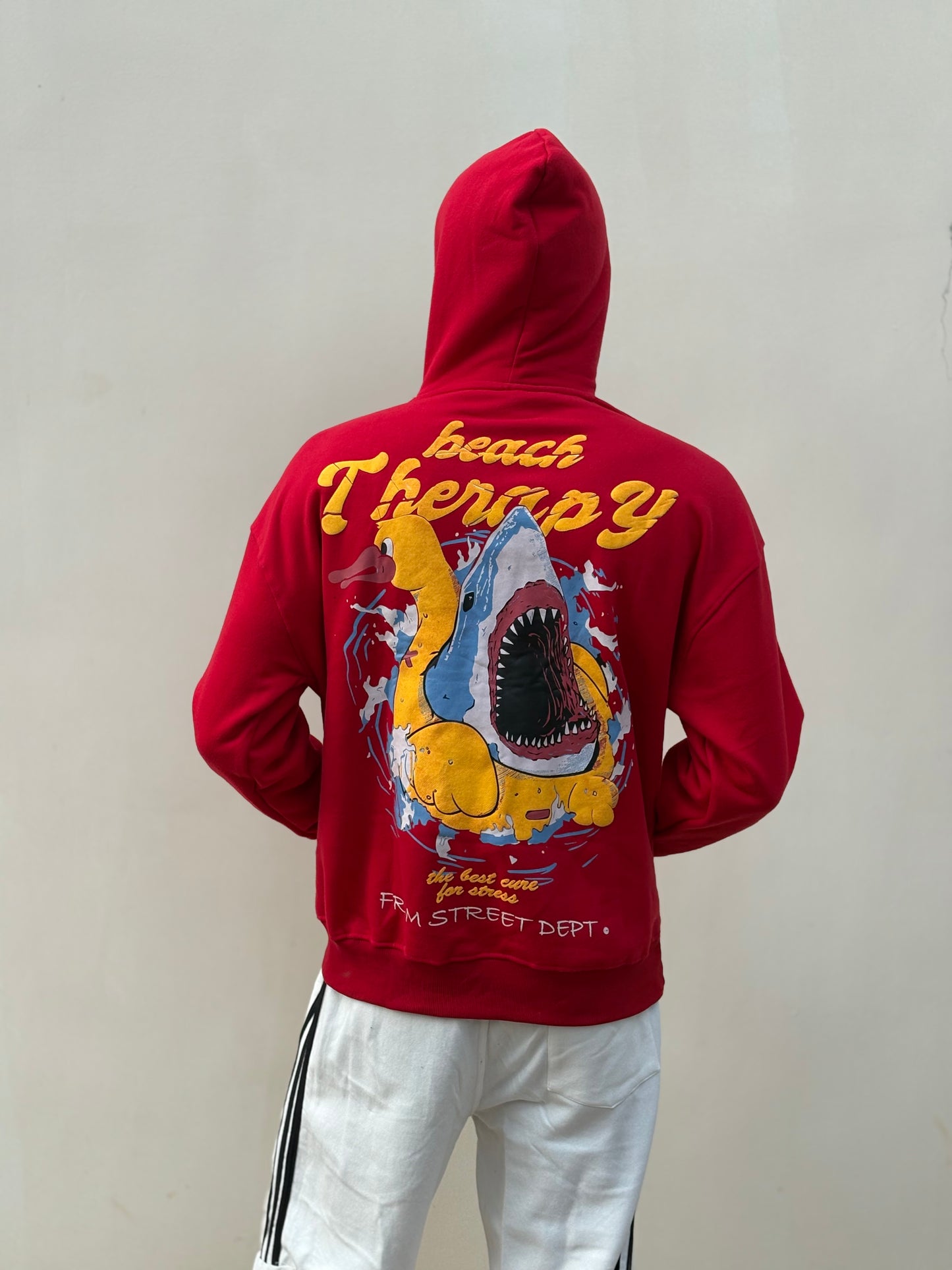 Red Printed Oversized Hoodie