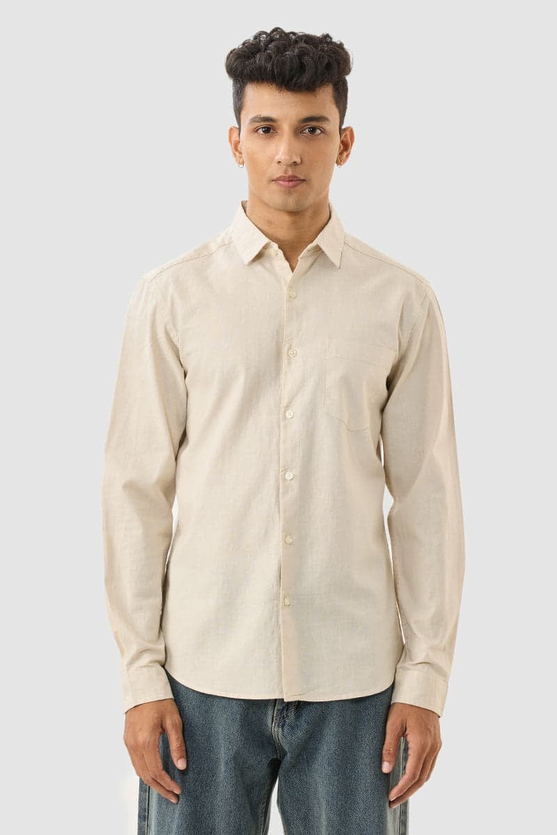Light Yellow Linen Shirt