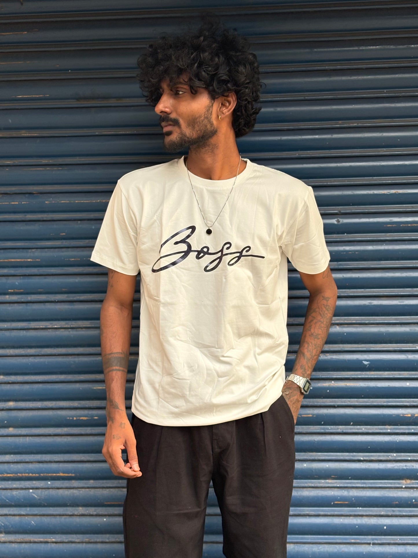 Off White Half Sleeve T-shirt