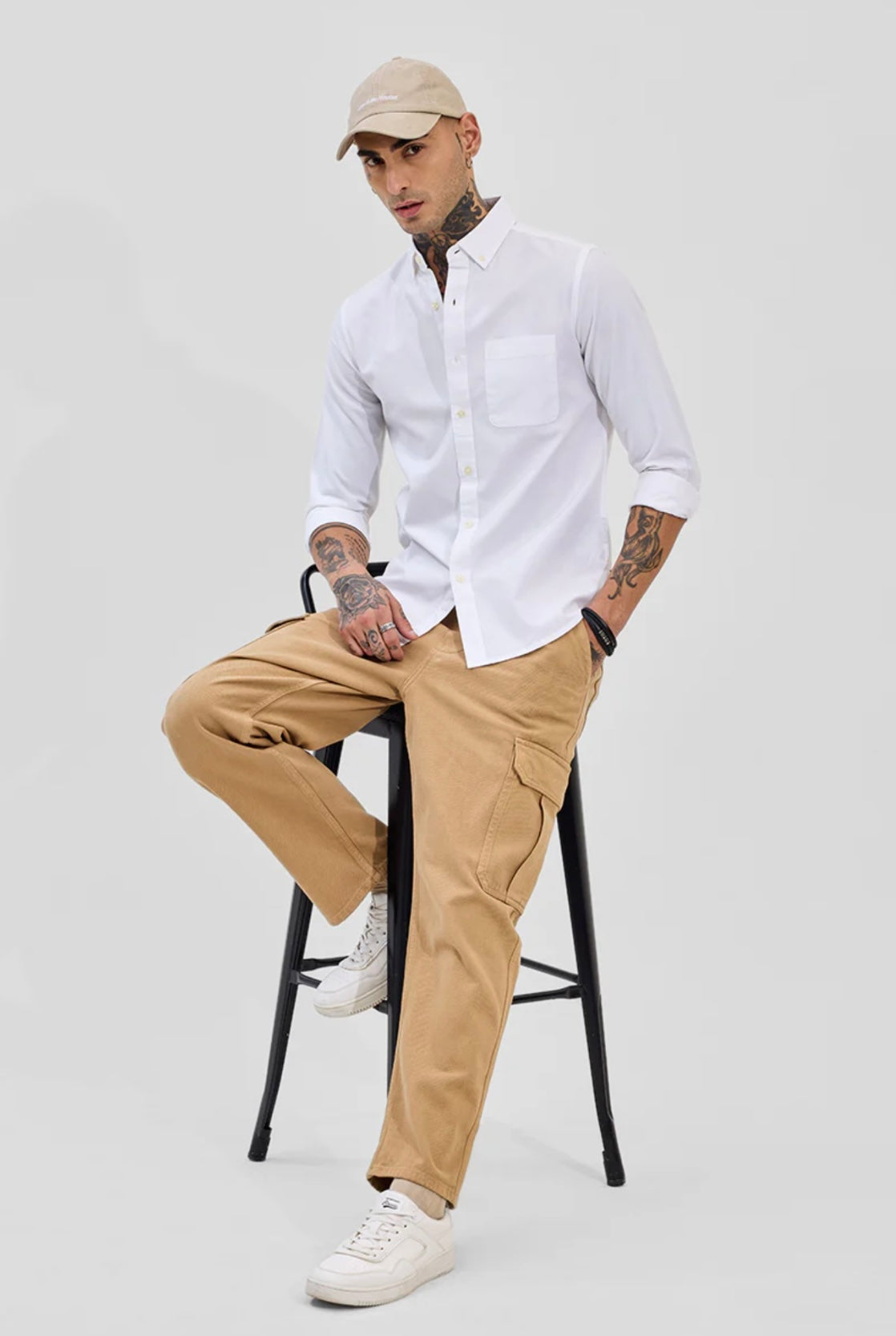 White Button Down Slim Fit Shirt
