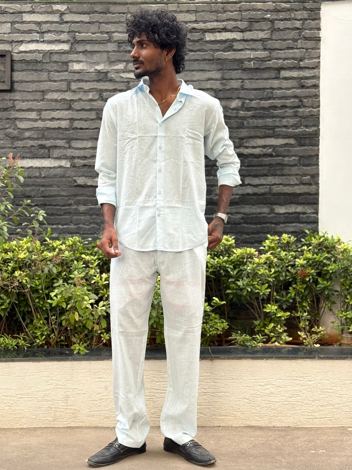 Light Blue Linen Co-ord Set