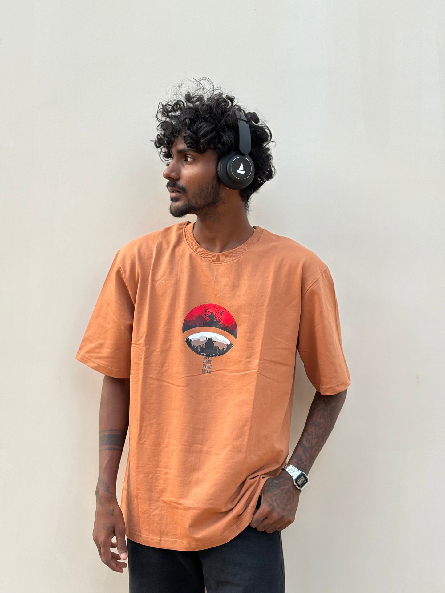 Orange Anime Oversized Tshirt