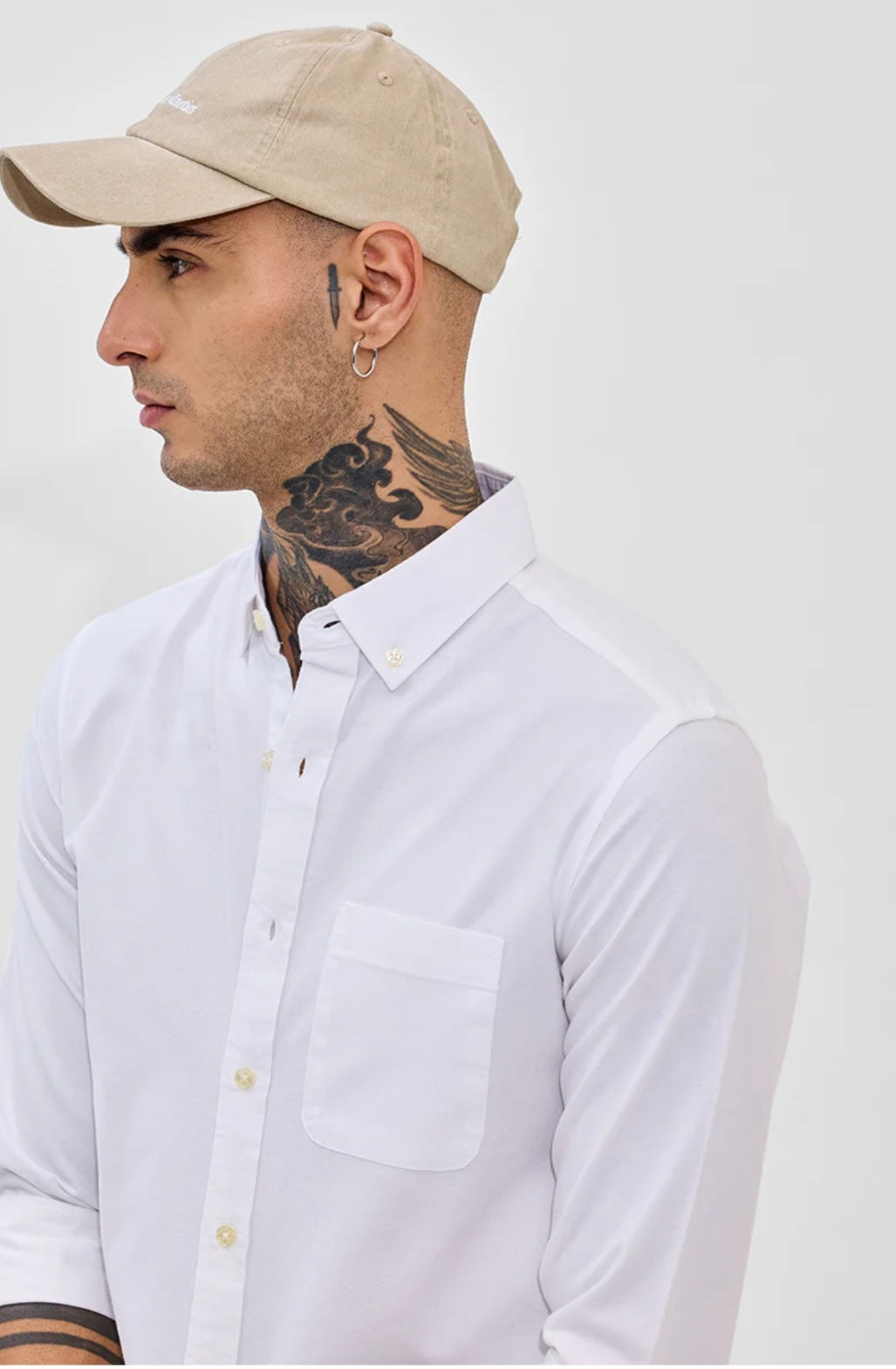 White Button Down Slim Fit Shirt