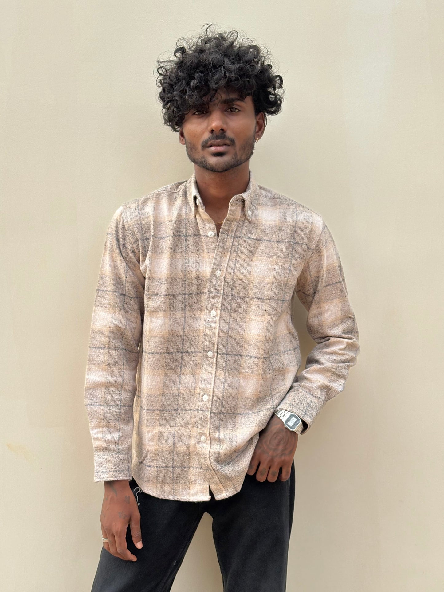 Beige Flannel Shirt