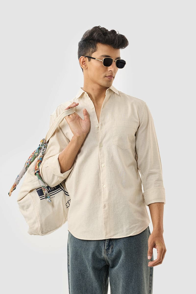 Light Yellow Linen Shirt
