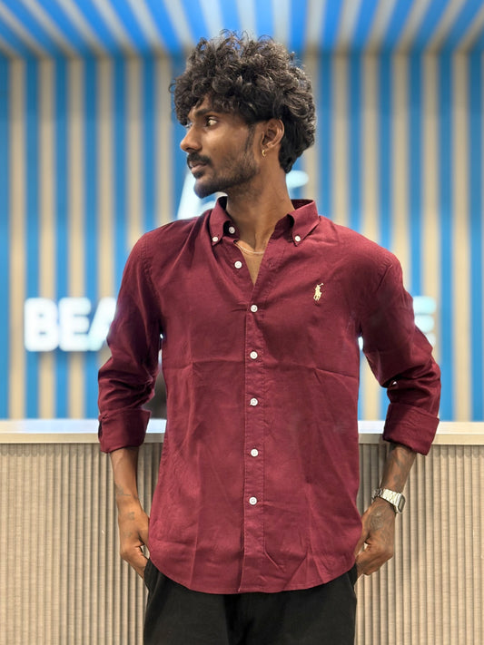 Red Linen Shirt