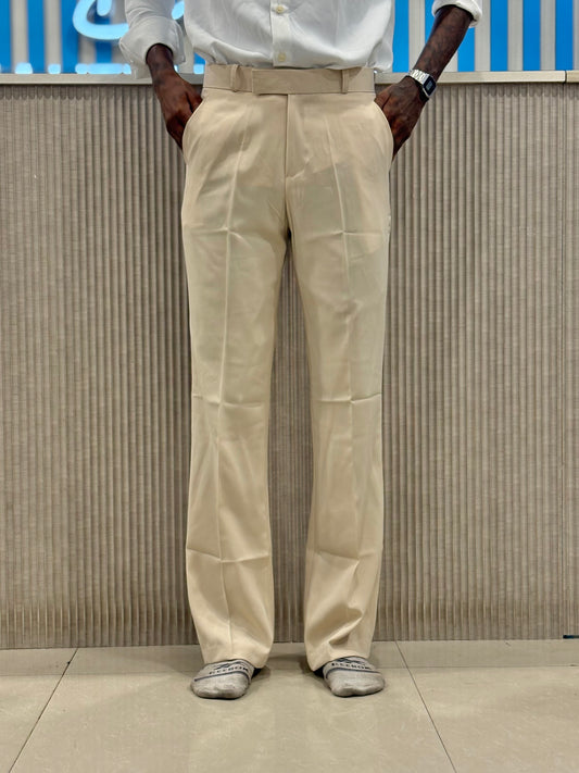 Beige Armani Bootcut Formal Pants