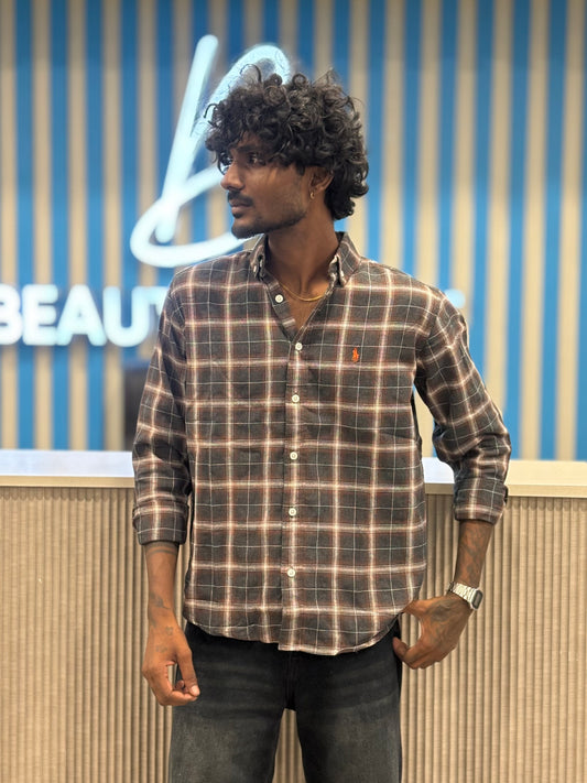 Brown Flannel Checked Shirt
