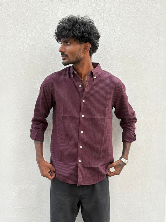 Maroon Striped Shirt
