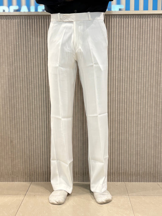 White Bootcut Formal Pants