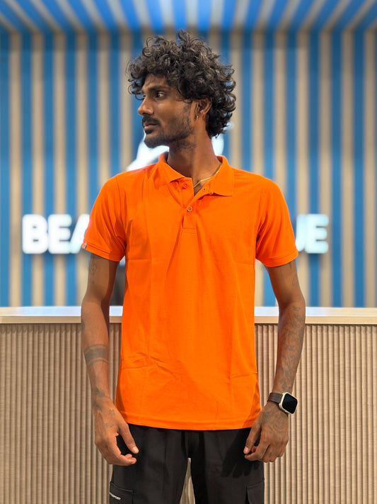 Orange Honeycomb Polo Tshirt