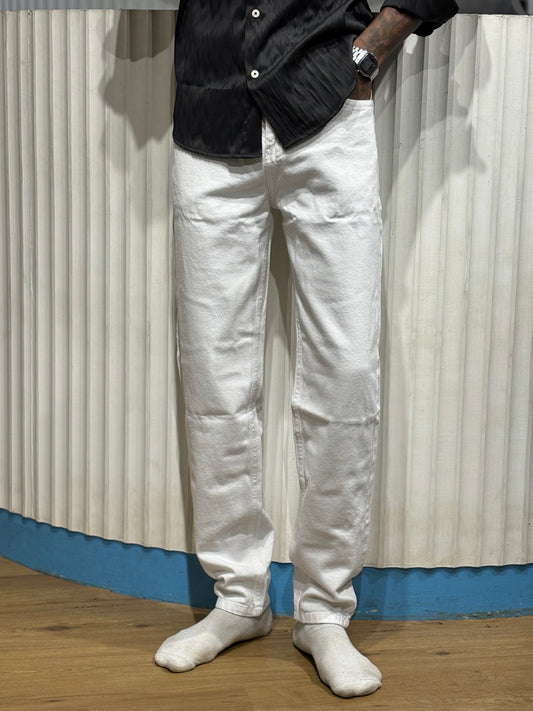 White Semi Baggy Jeans