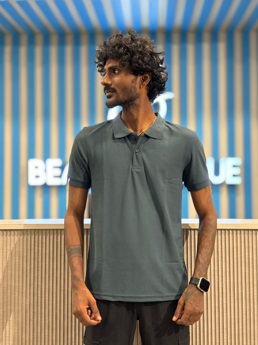 Dark Green Honeycomb Polo Tshirt