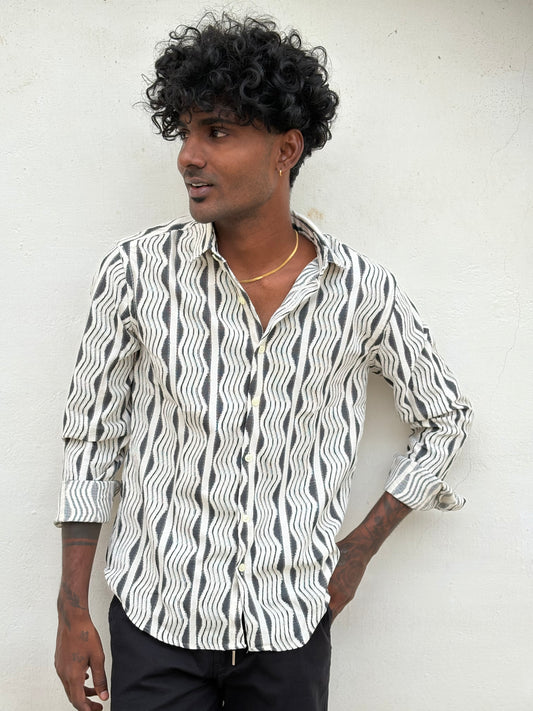 Dark Grey Crochet Shirt
