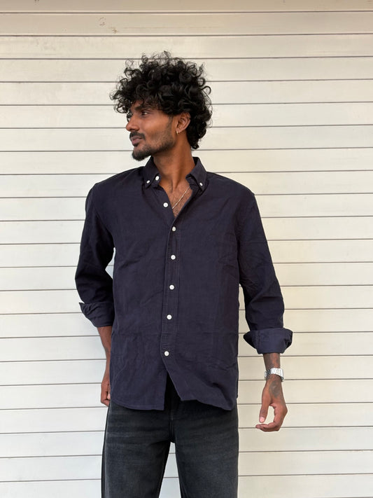 Navy Blue Corduroy Shirt