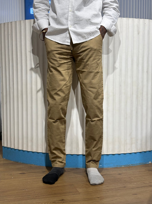Khaki Linen Draw String Pants