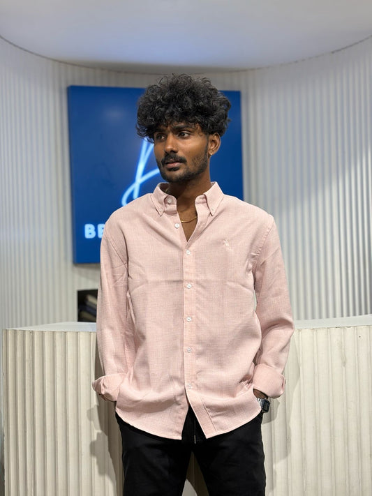 Pink Linen Blended Shirt