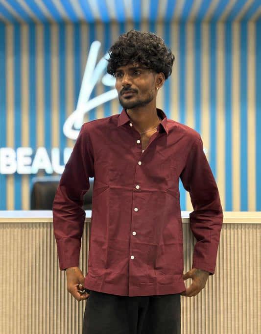 Maroon Linen Shirt