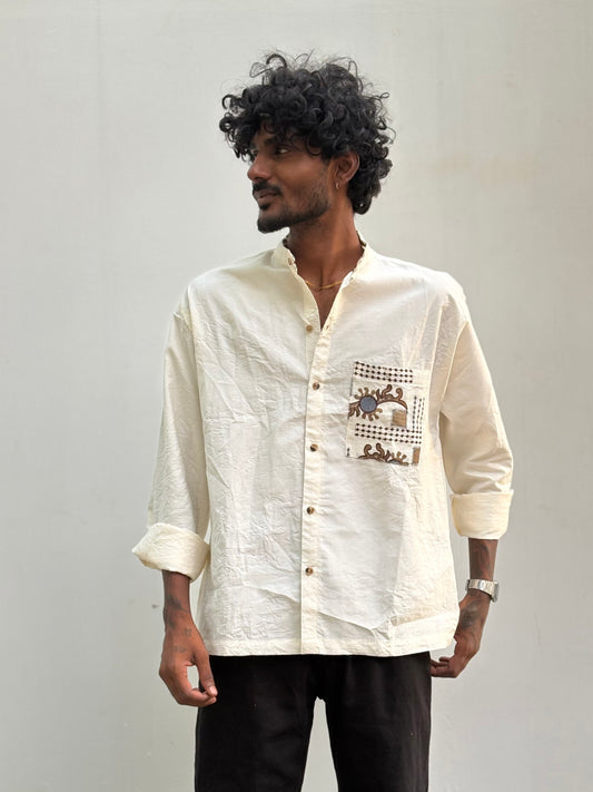 Off White Embroidery Shirt