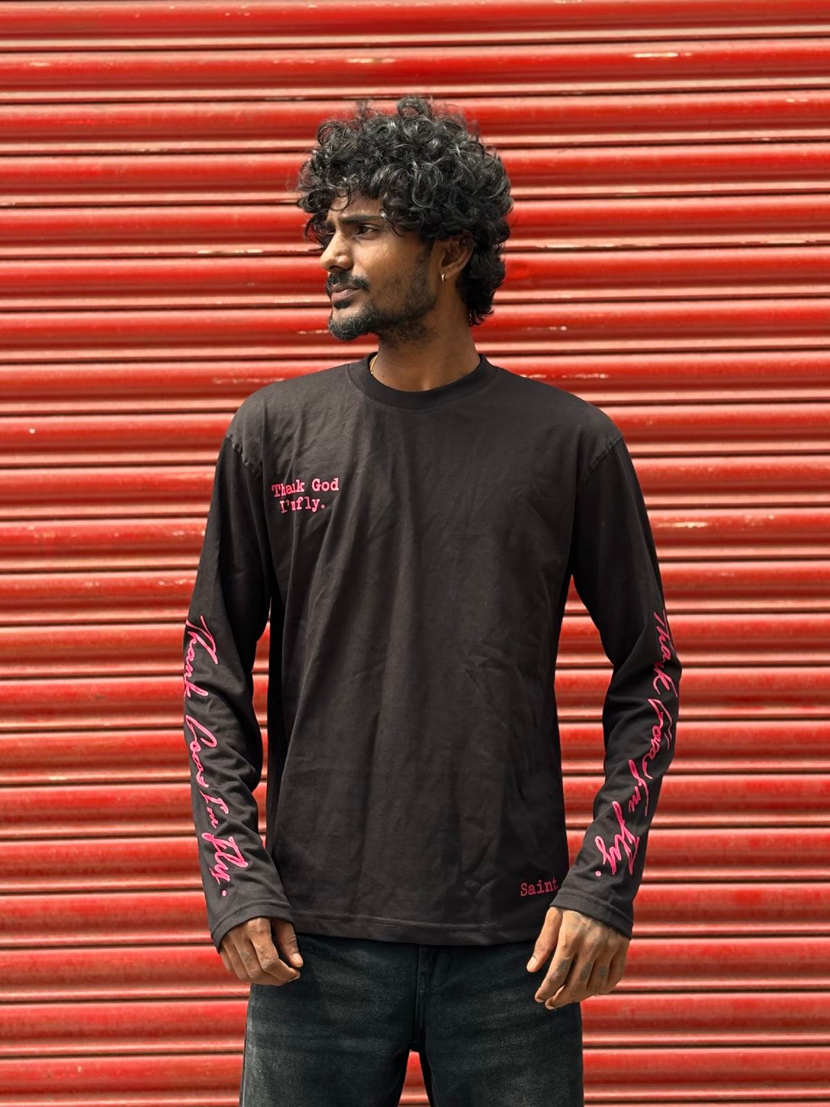 Black Streetwear Full sleeve T-shirt