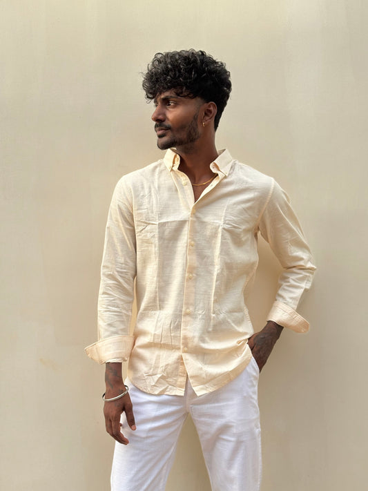 Light Yellow Linen Shirt