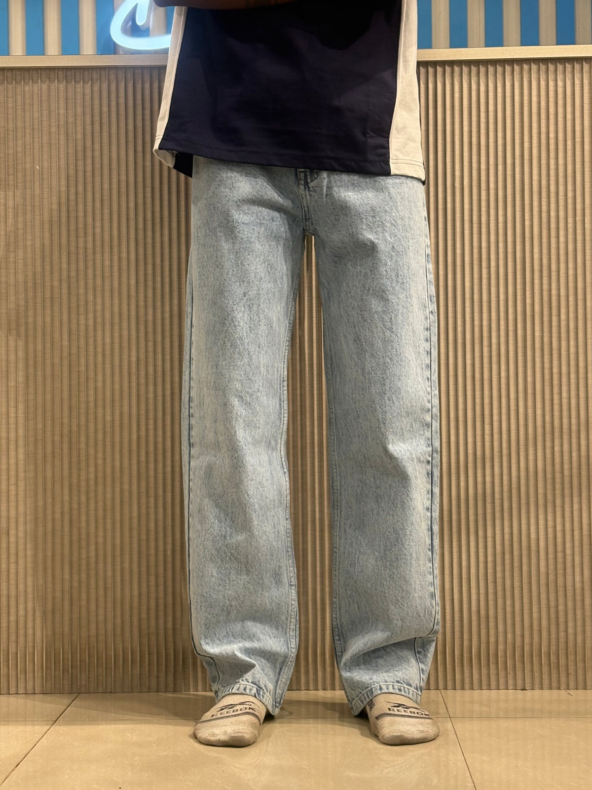 Light Blue Acid Wash Baggy Jeans
