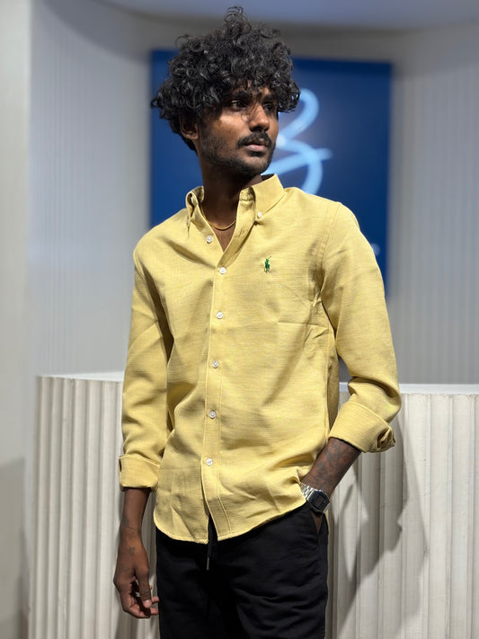 Yellow Linen Blended Shirt