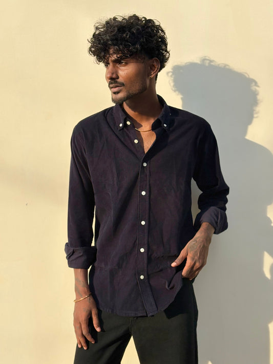 Navy Blue Corduroy Shirt