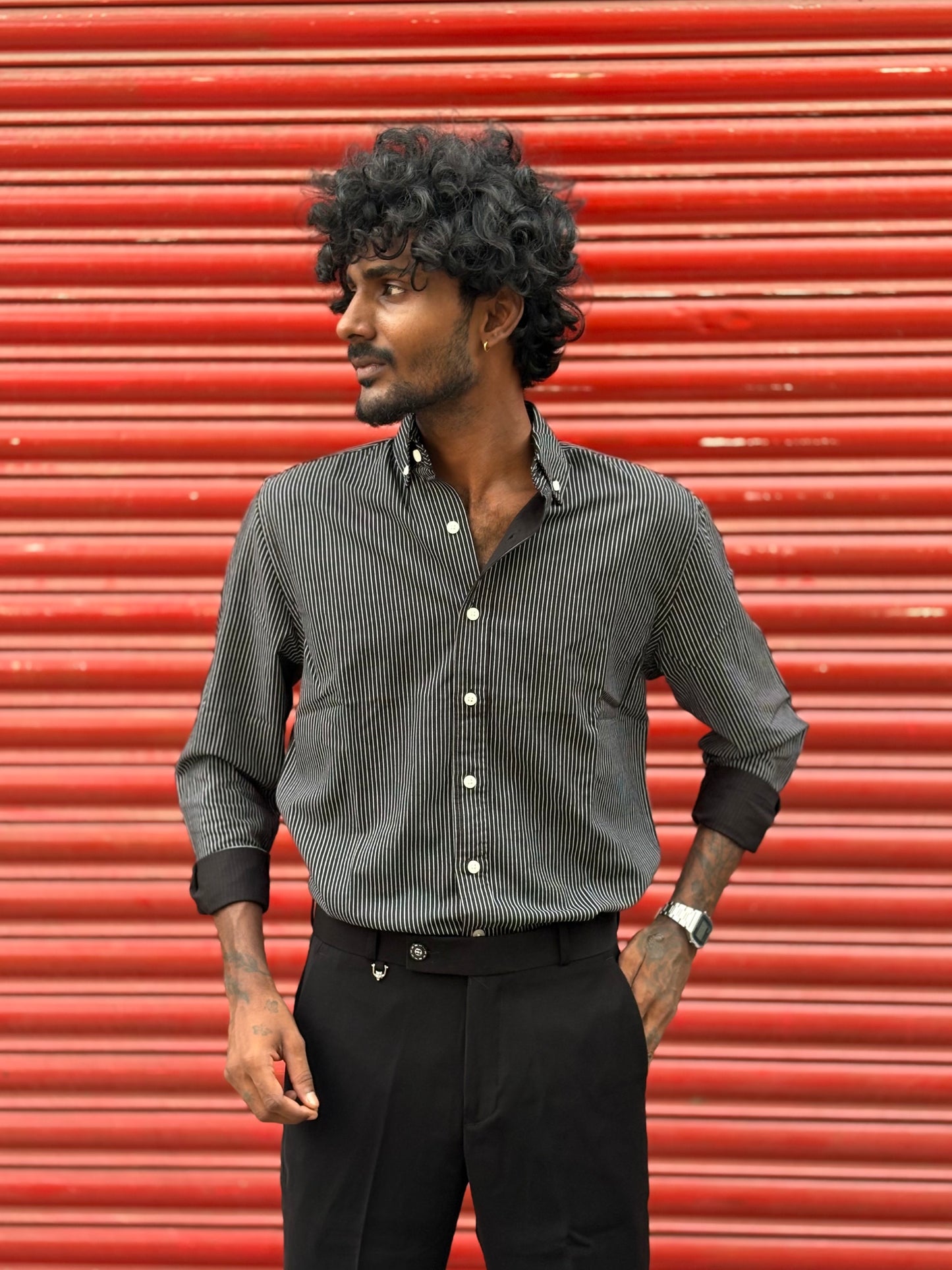 Black Striped Shirt