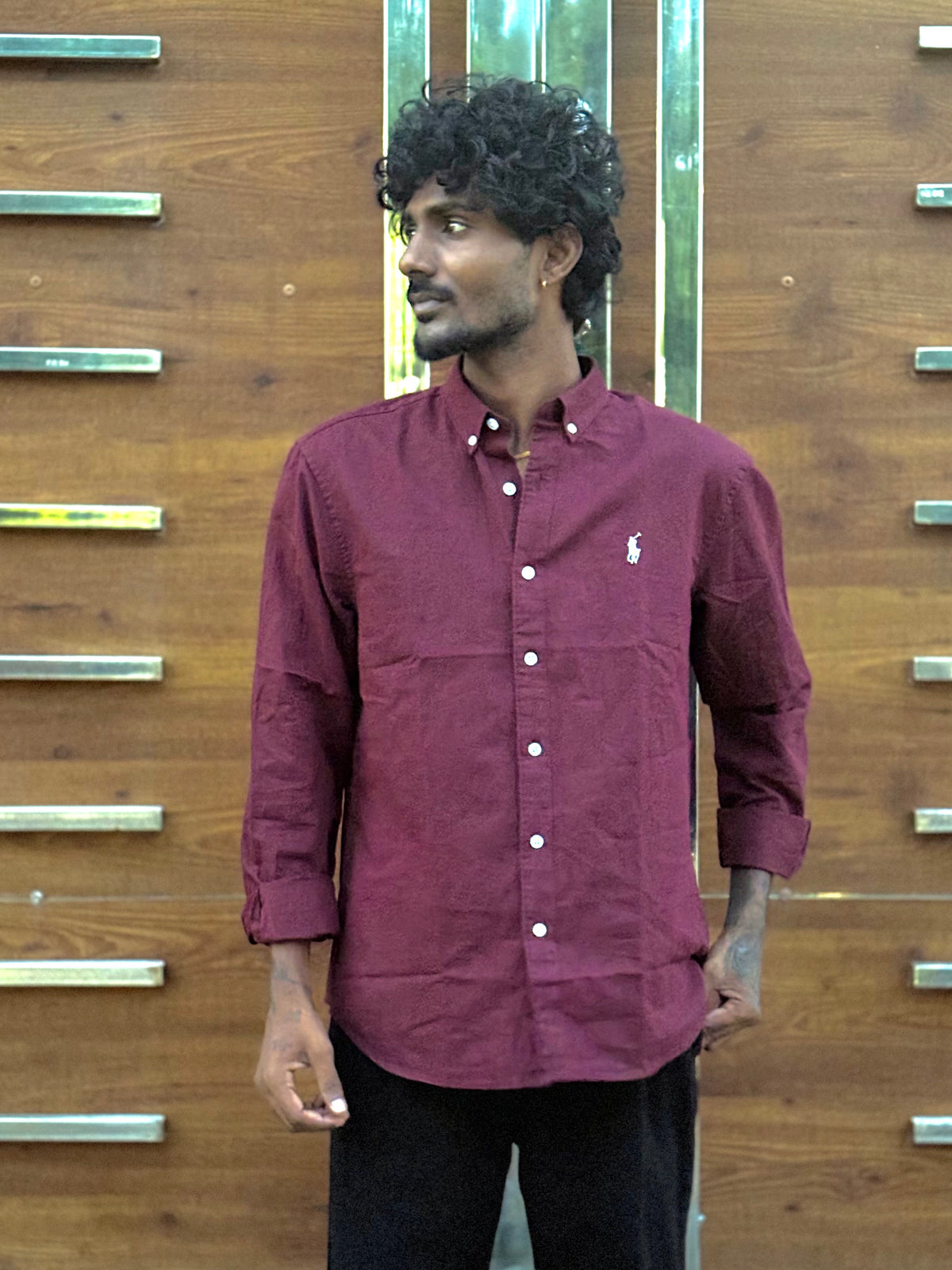 Maroon Linen Shirt