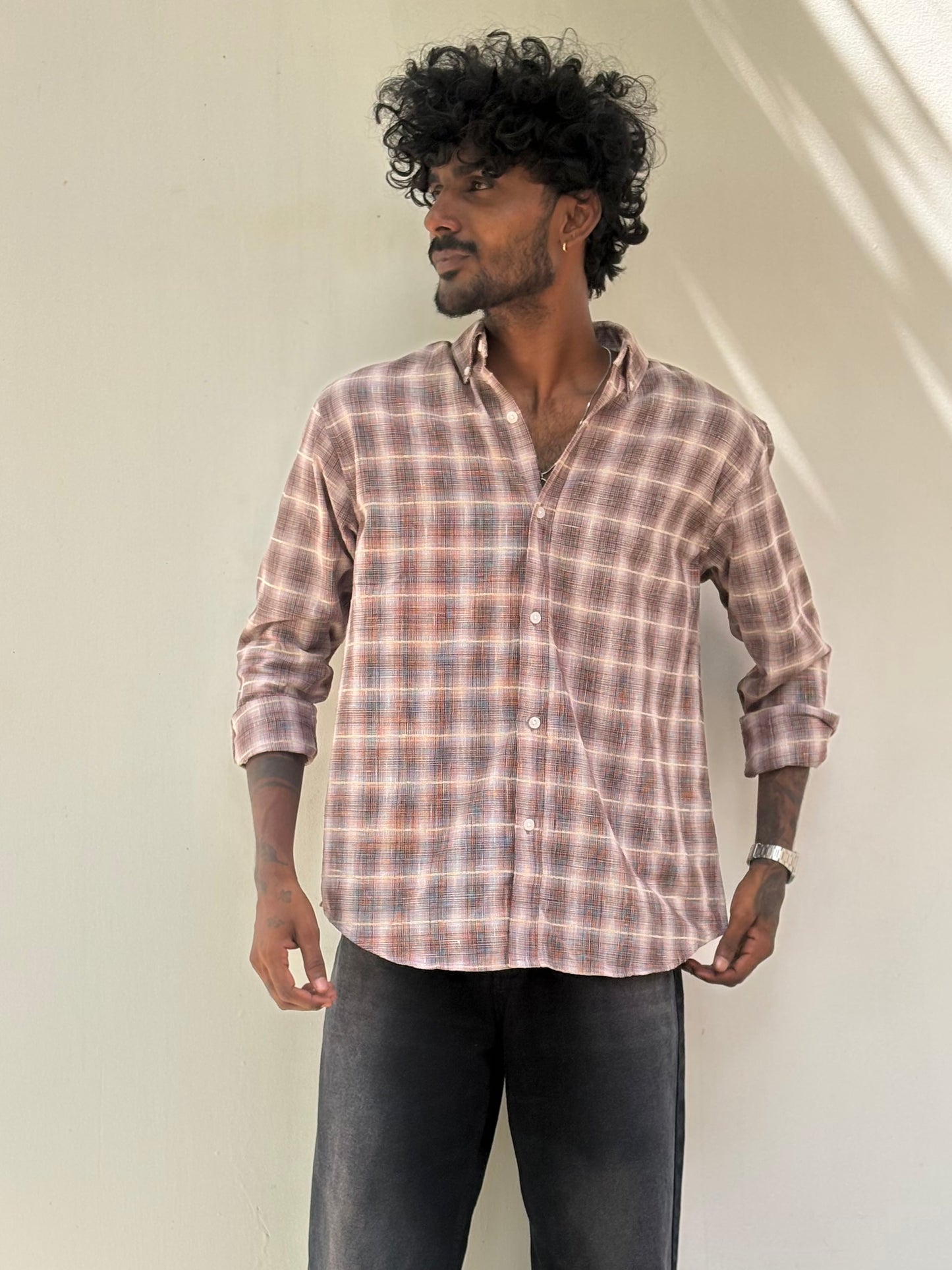 Brown Flannel Checked Shirt