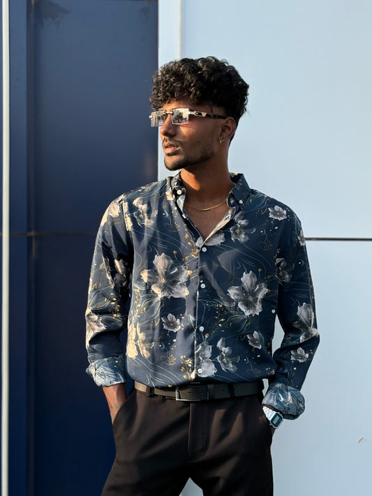 Blue Imported Rayon Viscose Shirt