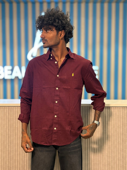 Maroon Linen Shirt