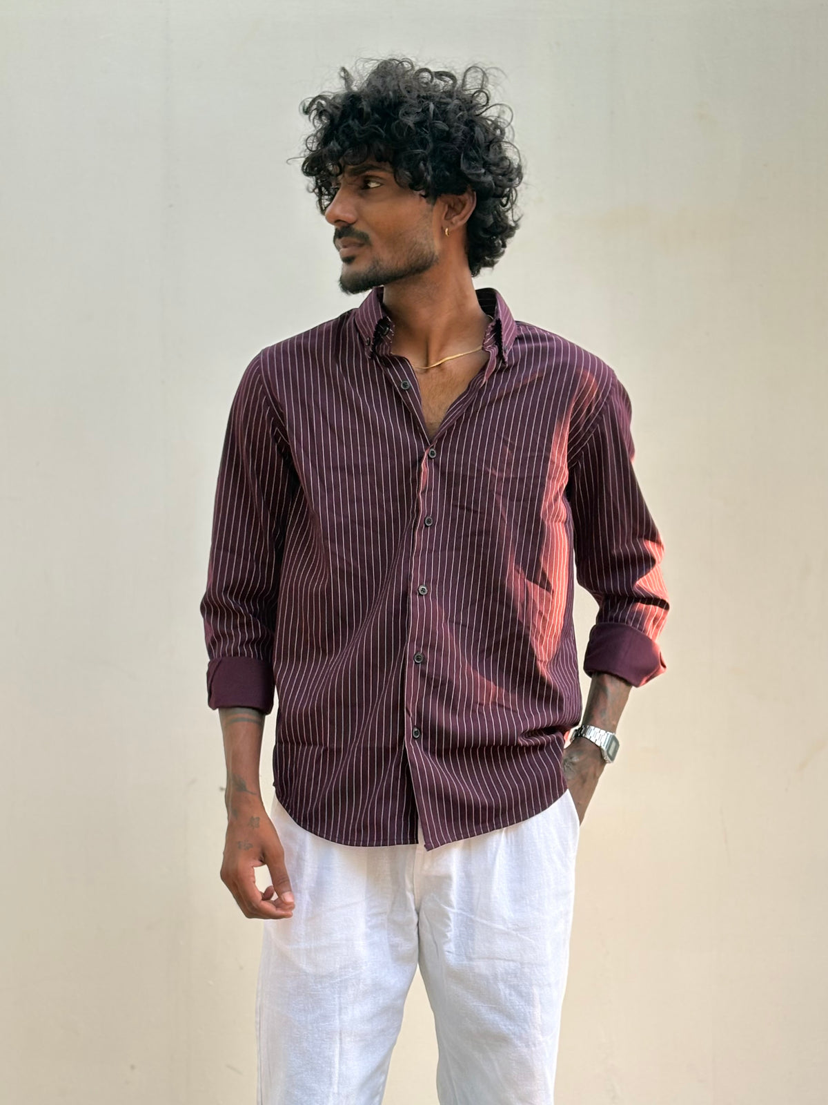 Wine Striped Shirt