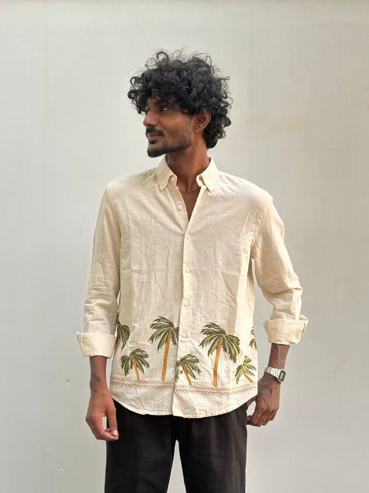 Beige Embroidery Shirt