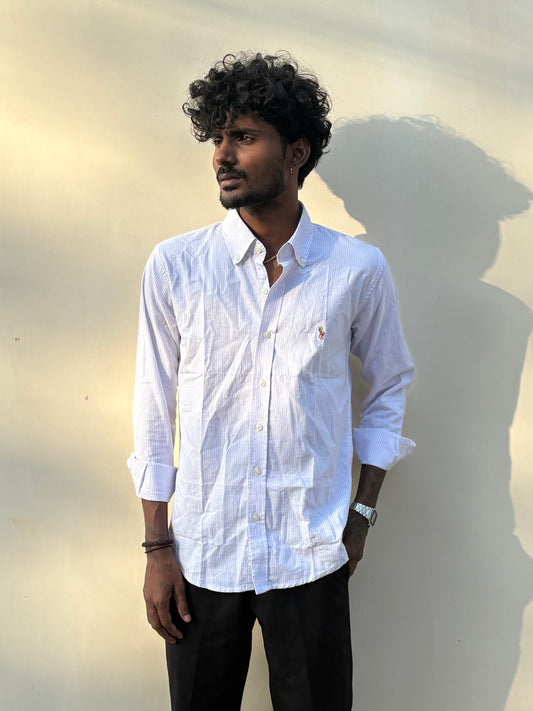 Light Purple Striped Old Money Shirt