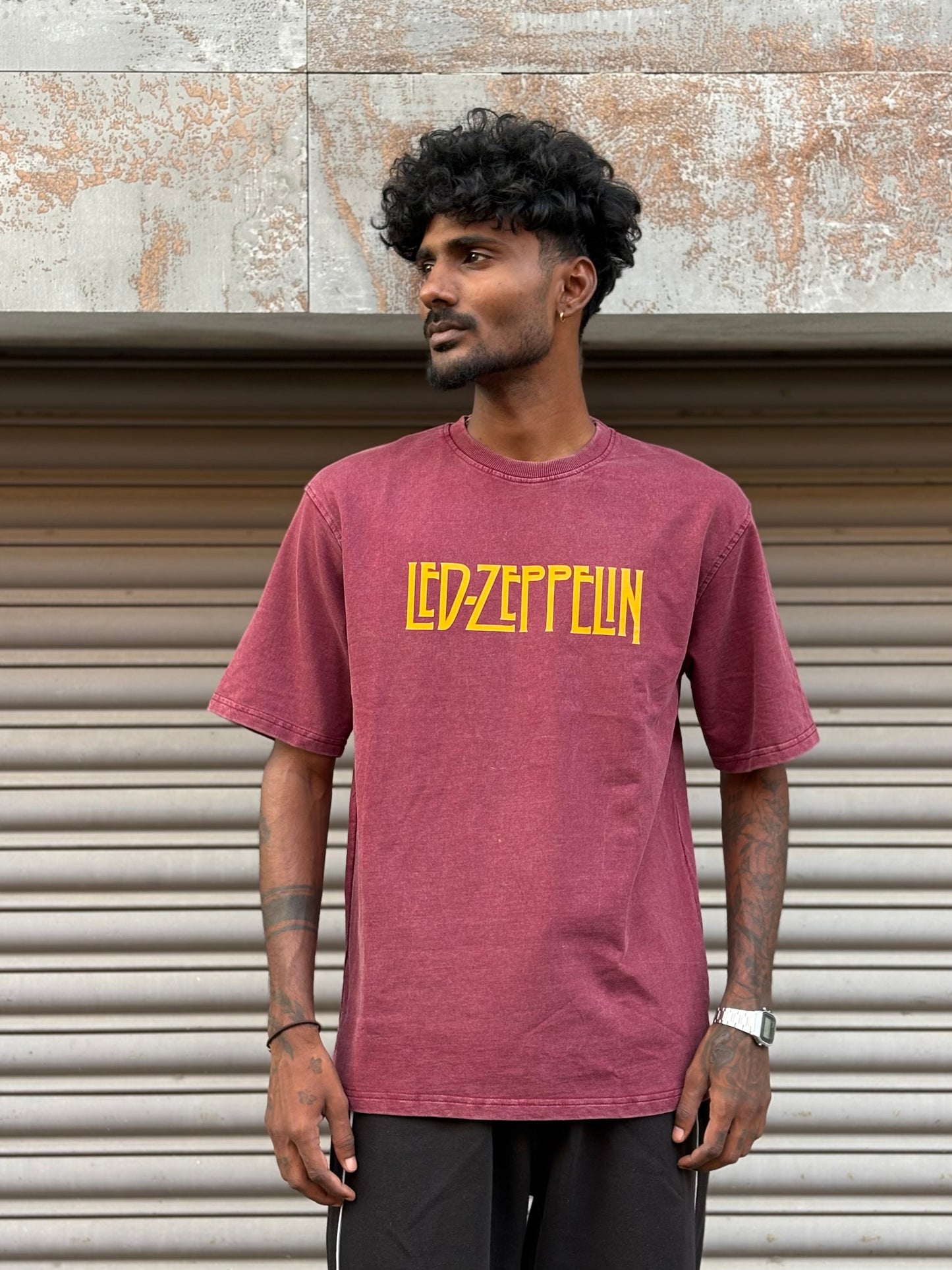 Red Acid Wash Oversized Tshirt