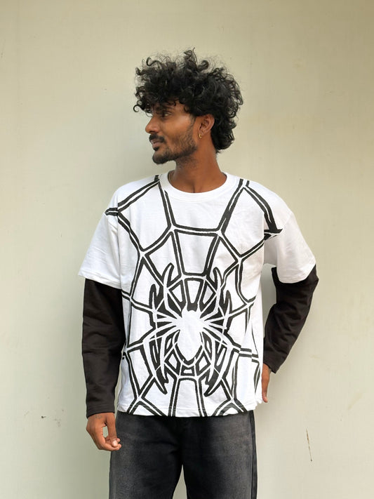 White SpiderMan Doctor Sleeve Tshirt