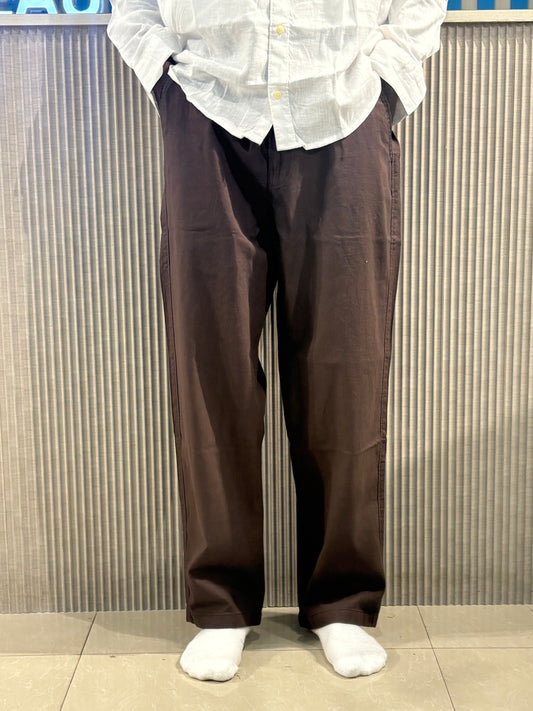 Dark Brown Linen Relaxed Fit Draw String Pants