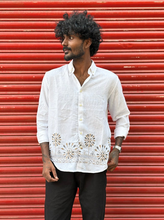 White Bottom Embroidery Shirt