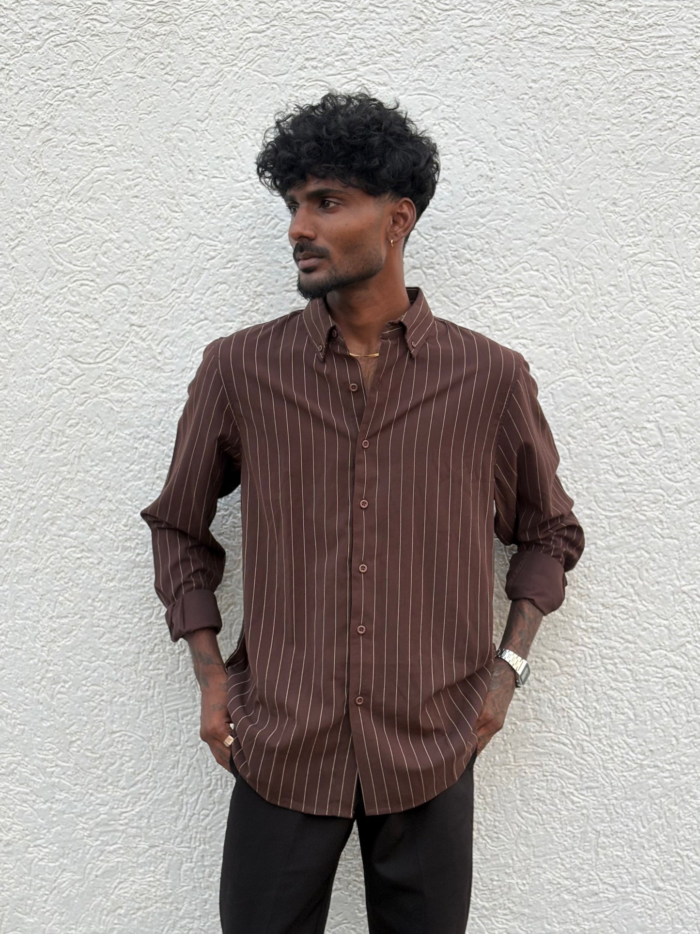 Brown Striped Shirt