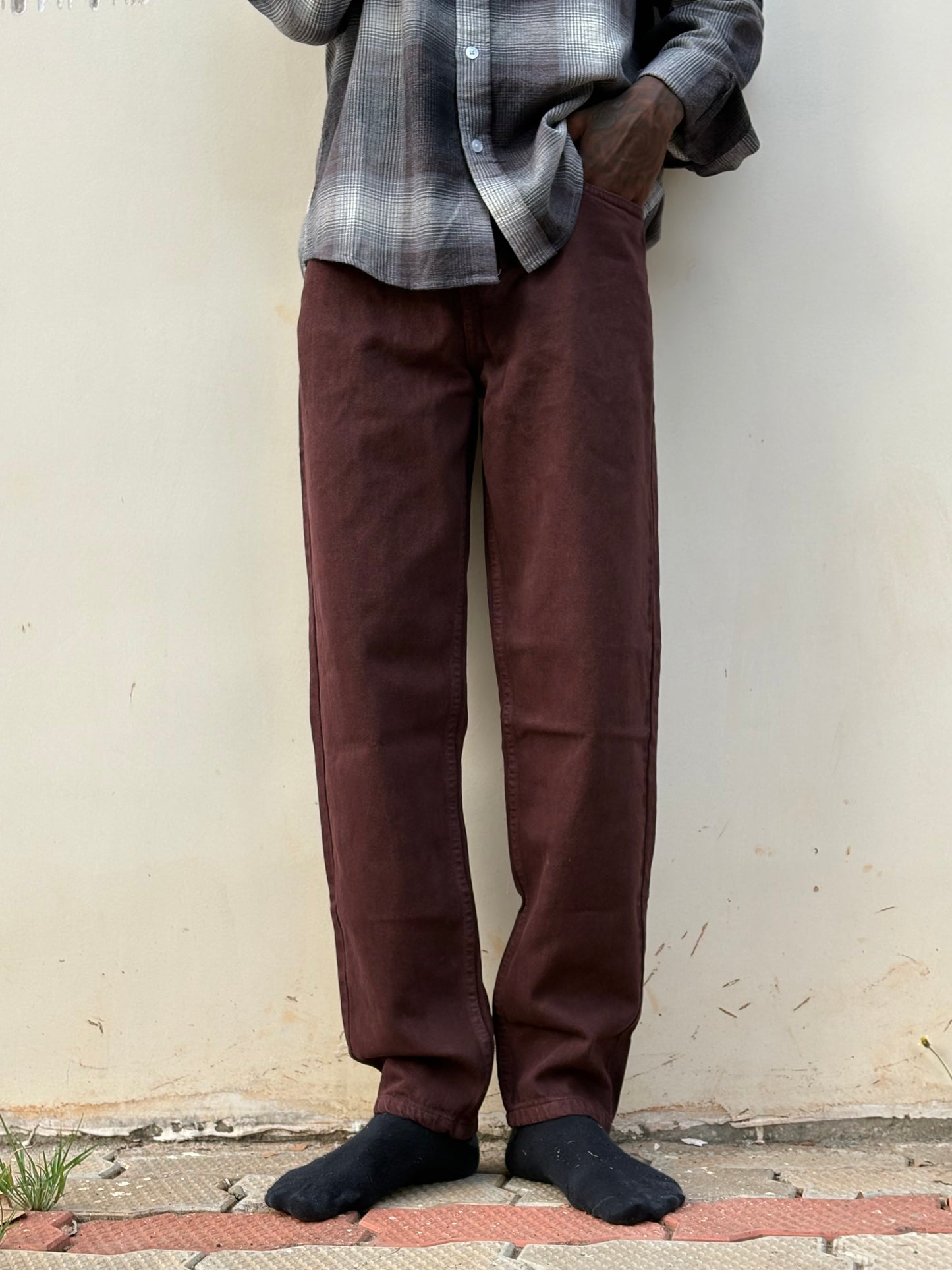 Brown Semi Baggy Jeans