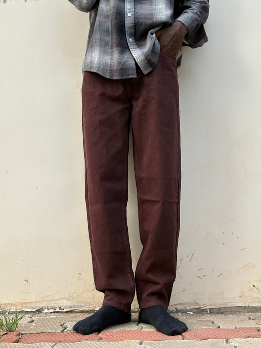 Brown Semi Baggy Jeans