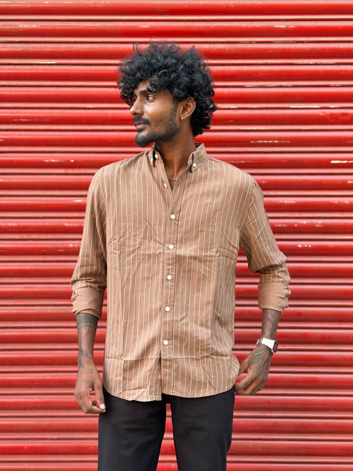 Brown Striped Shirt