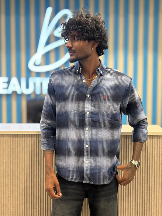 Blue Flannel Checked Shirt