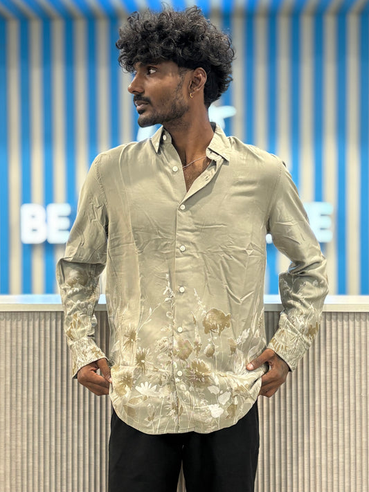 Green Bottom Printed Shirt
